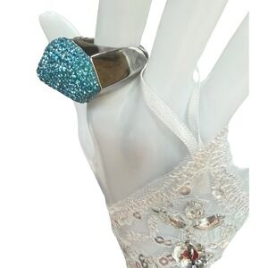 Swarovski Regent Ring EU 55 US 7.25 Teal Crystal Cocktail